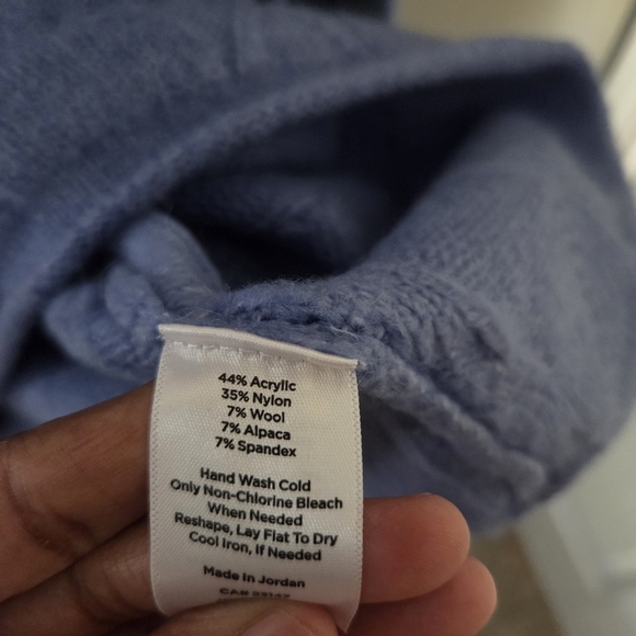 Talbots Women's Blue Cable Knit Preppy Classic Cozy Wool-Alpaca Blend Sweater XL - Picture 5 of 9